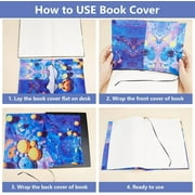 Tarot Stretchable Book Cover Divination Elements Moon Moth Washable Reusable Large Nylon Book Protector Elastic Notebook Wraps Suitable for Most Hardcover Books