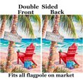 thumbnail image 2 of Beach Time Merry Christmas Chair Palm Tree Xmas Gift Ocean Sea Coastal Garden Yard Flag 12"x 18" Double Sided Polyester Welcome House Flag Banners for Patio Lawn Outdoor Home Decor, 2 of 6