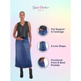 thumbnail image 7 of Savi Parker Denim Maternity Maxi Skirt with Pockets – A Line Maternity Jeans Over The Belly Long Pregnancy Denim Skirt (S, Marina Wash), 7 of 7