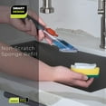 thumbnail image 3 of Smart Design Replacement Head for Soap Dispensing Dish Sponge - Non-Scratch - Built-In Scraper - Odor Resistant - Dishwasher Safe - Cleaning Pots, Pans, Plates & Kitchen Sink (2-Pack) [Gray & Blue], 3 of 6