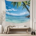 thumbnail image 5 of Ocean Tapestry for Bedroom Wall Hanging Tapestry, Summer Palm Trees Blue Sky Beach Scenery Ceiling Backdrop Tapestries Poster Blanket Wall Decor for Teens Room Living Room Dorm 55" x 73", 5 of 8