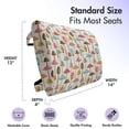 thumbnail image 5 of Mushroom Lumbar Pillow, Autumn Themed Cartoonish Pattern with Colorful Abstracts Toadstools, Soft Back Cushion for Office Chairs with Adjustable Straps, 14" x 13", Multicolor, by Ambesonne, 5 of 7