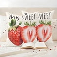 thumbnail image 3 of Strawberry Outdoor Waterproof Pillow Covers, Red Summer Fruits Green Botanical Decorative Square Throw Pillowcase Sofa Cushion Sham for Patio/Couch/Chair, 20"x20" 2 Pack, 3 of 8