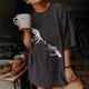 thumbnail image 2 of Camiseta de manga corta suelta con estampado de manga caída de Halloween para hombres y mujeres Pompotops hfajkhk140202, 2 of 9