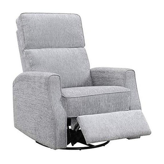 Gray Transitional Swivel Gliding Recliner