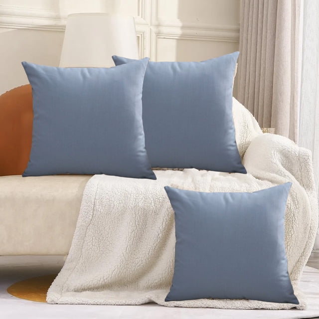 Pillow Covers Plaid Throw Pillows 18x18 Spring Summer Decorative Pillow Decor For Couch Sofa And Porch Chair Blue