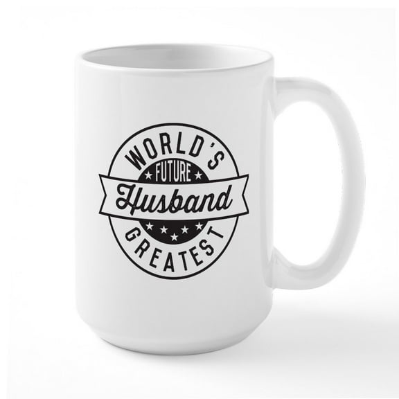 CafePress - World's Future Greatest Husband Large Mug - 15 oz Ceramic Large White Novelty Mug