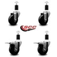 thumbnail image 2 of 3.5 Inch Phenolic Swivel 1-1/2 Inch Expand Stem Caster Set 2 Total Lock Brakes, 2 of 2