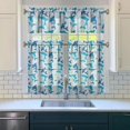 thumbnail image 3 of Kitchen Curtains 36 Inch Short - 3 Panel Set, Shark Whale Dolphin Ocean Theme, Rod Pocket Window Curtain, 100% Polyester for Nautical Farmhouse Kitchen, Easy Wash, 3 of 6