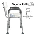 thumbnail image 3 of Silla Banco para ducha EQMED con Brazos Desmontables y respaldo Soporta hasta 110 Kgs, 3 of 3