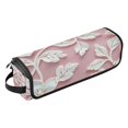 thumbnail image 2 of Hair Tool Organizer Bag with Heat Resistant Mat Removable Travel Storage Case for Hot Air Brushes Curling Irons Delicate White Lace Floral Pattern, 2 of 8