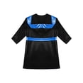 thumbnail image 4 of Doomiva Enfants Garçons Robe de Boxe Art Martial Muay Thaï Uniforme Manches Longues Kick Boxe Robe à Capuche Ensembles Noir&Bleu D 8, 4 of 5