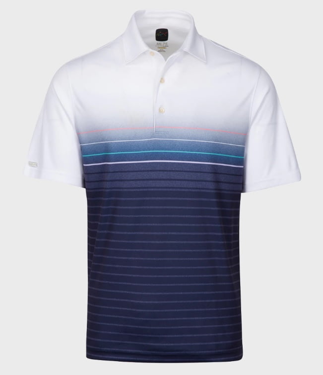 GREG NORMAN ML75 STRIPE PRINT POLO MENS 