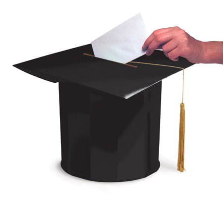 Pack of 6 Black Mortar Board Cap Hat Shaped Graduation Day Party Card Boxes 12