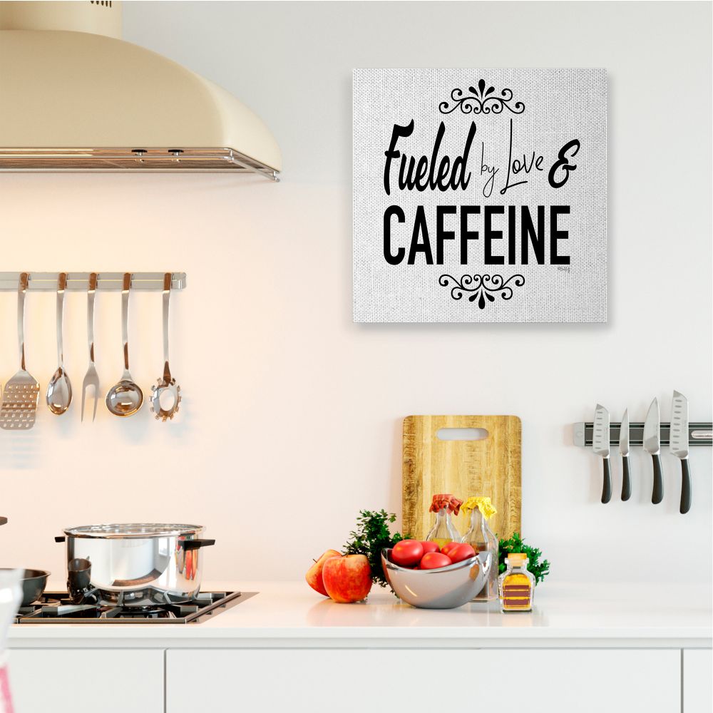Stupell Industries Fueled by Love and Caffeine Phrase Minimal Chic Designed by Hollihocks Art