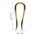 thumbnail image 4 of Unique Bargains 1 Pc Hair Pin U-shaped Hair Accessories 4.33"x1.57" Dark Brown Transparent Yellow, 4 of 5