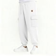 thumbnail image 7 of Tdoqot Boys Sweatpants with Pockets- Casual Elastic Waist Fleece Lined Drawstring Kids Joggers Cargo Pants White Size 5, 7 of 7