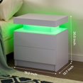 thumbnail image 2 of Nightstand Set of 2 LED Nightstand with 2 Drawers,Night Stand Set 2 with LED Light,Bedside Table with Drawers for Bedroom,White, 2 of 9