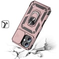 thumbnail image 2 of For iPhone 16 Plus 6.7 inch Well Protective Magentic Ring Stand Camera Protective Cover Case - Rose Gold, 2 of 3