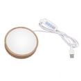 thumbnail image 1 of Round Wood Lighted Base Stand USB Powered 3 Color Temperature 10 Level Brightness Button Control LED Display Plate for Glass Crystal Art, 1 of 19