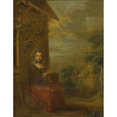 thumbnail image 2 of School Of Jean Baptiste Charpentier 15x18 Gold Ornate Wood Frame and Double Matted Museum Art Print Titled - The Young Farm Girl, 2 of 4