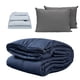 thumbnail image 1 of Edredón Queen Size DICASA Homy Azul Sábanas Softy Platino Almohadas 2Pack, 1 of 7