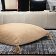thumbnail image 5 of Laddha Home Designs 30" Beige Geometric Chevron Square Throw Floor Pillow, 5 of 6