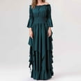 thumbnail image 4 of Diufon Plus Size Dresses for Women Irregular Hem Dress off Shoulder 3/4 Sleeve Waisted Maxi Dress, 4 of 7