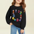 thumbnail image 2 of Mercatoo Number Print Girls Boys Pullover Sweatshirts Funny Colorful Cute Long Sleeve Cotton Casual Athletic Tops for Kids, 2 of 5