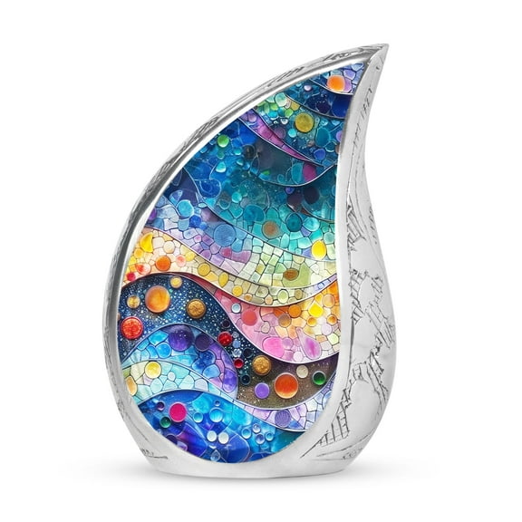 PARHUS Sunset Heart Rock Frame Teardrop Urns, Small Urns for Human Ashes, Urn for Ashes Adult Male, Cremation Keepsakes for Ashes, Urns for Human Ashes Adult Female, Miniature Urn 3 Inch Pack of 1