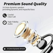 Open Ear Bluetooth 5.4 Earbuds, Wireless Headphones Sport Over Earphones Built-in Mic with Ear Hooks 50H Playtime Ear Buds LED Display Charging Case, Waterproof Design for Running Fitness, Black