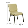 thumbnail image 2 of HERCULES Series 18.5''W Stacking Church Chair in Beige Patterned Fabric - Gold Vein Frame, 2 of 9