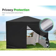 Quictent Privacy 10’x10’ Pop up Canopy Tent Enclosed Instant Gazebo Shelter with Sidewalls and Mesh Windows Waterproof (Black)
