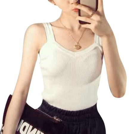 neckline sweetheart straps knitted sleeveless xs tops tank