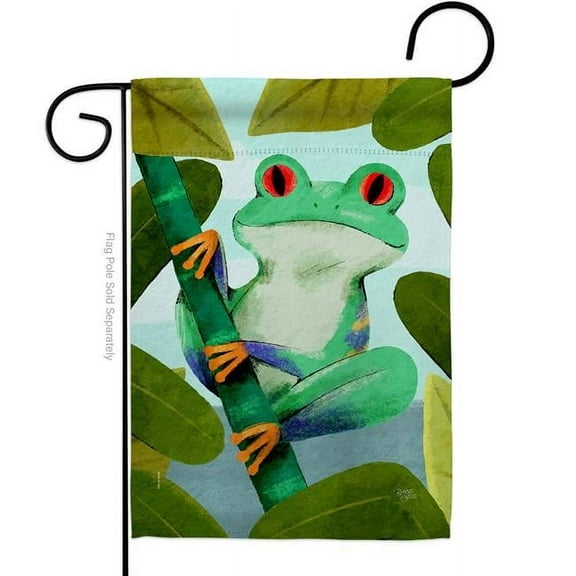 Breeze Decor G154133-BO Rainforest Frog Animals Critter 13 x 18.5 in. Double-Sided Decorative Vertical Garden Flags for House Decoration Banner Yard Gift