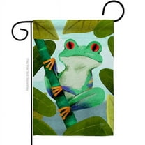 Breeze Decor G154133-BO Rainforest Frog Animals Critter 13 x 18.5 in. Double-Sided Decorative Vertical Garden Flags for House Decoration Banner Yard Gift