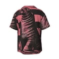 thumbnail image 6 of Lsque Graphic Seal On Stripes print Men's Cuban Collar Short Sleeve Shirt Summer Beachwear Casual Button Down Fashionable Vacation Leisure Shirt-3X-Large, 6 of 7