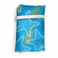 thumbnail image 4 of Starfish Portable Fabric Shopping Bag, Marine Underwater Life Theme Sea Stars Dotwork Style Aquatic Ocean, Versatile and Durable Grocery Tote with High Capacity, Marigold Blue White, by Ambesonne, 4 of 4