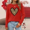 thumbnail image 2 of CAIXIA Womens Shirts Valentine's Day Graphic Pullover for Women Long Sleeve Heart Print Casual T-Shirt Top Comfortable Fit,Red, 2 of 4
