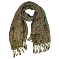 thumbnail image 2 of Peach Couture Double Layer Sophisticated Reversible Paisley Floral Print Pashmina Shawl Wrap, 2 of 2