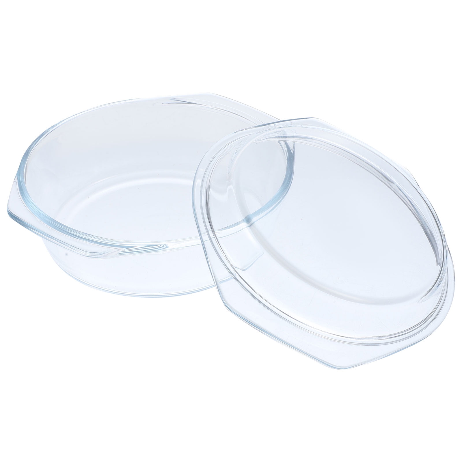 ZYER Clear Round Glass Casserole Dish With Glass Lid Covered Glass Bakeware,Glass  Microwavable Bowls (2.5