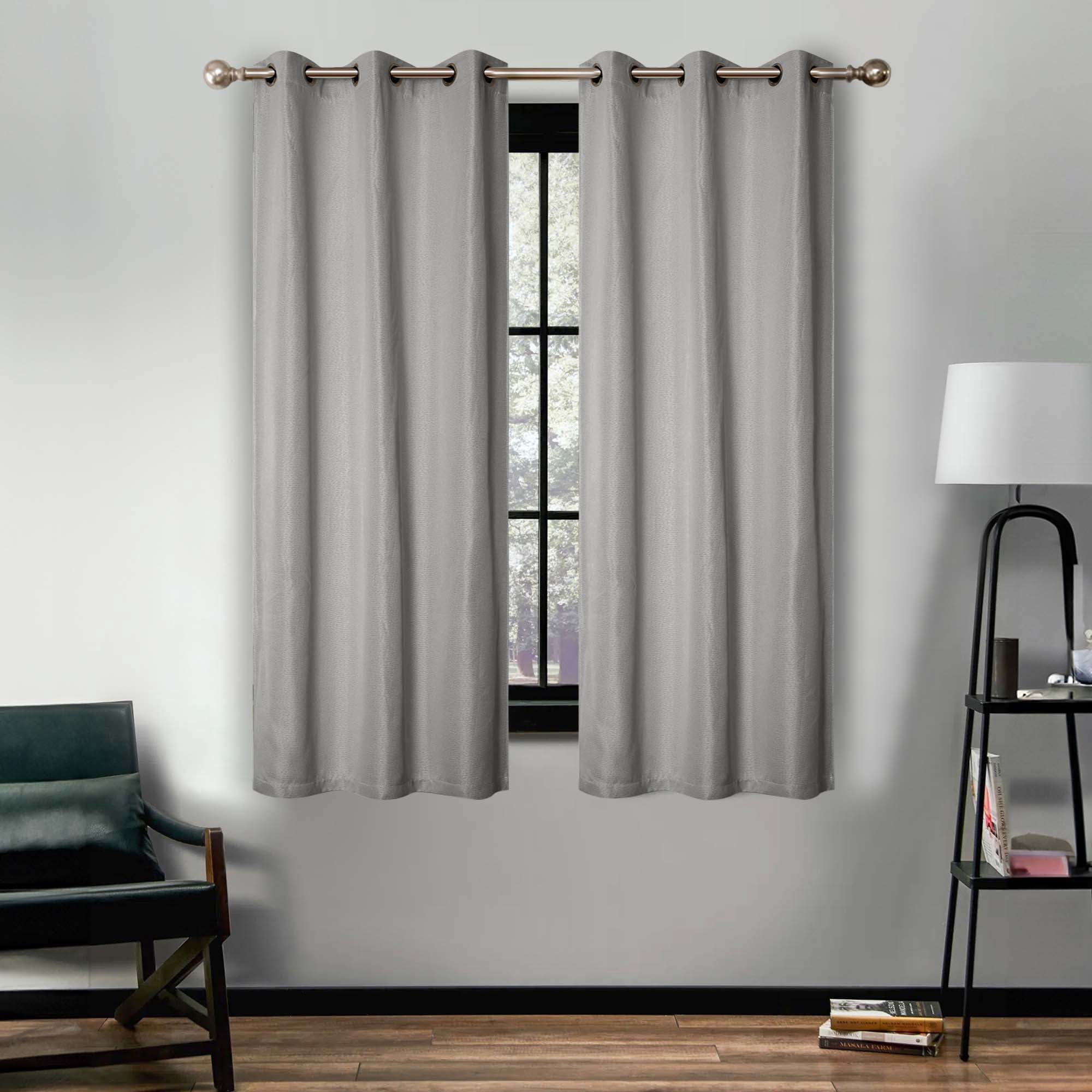 Superior Linen Blackout Curtains Set of 2, Grommet Header Curtain Panel Pair, Marshmellow, 42"W x 63"L