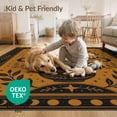 thumbnail image 4 of ODIKA 8'x10' Washable Area Rug Black Celestial Design with Sun, Moon, Stars Elegant Astrological Symbols on Rectangular for King Size Bedroom Under Bed, Master Suite, Non-Shedding, Easy Care, 4 of 7