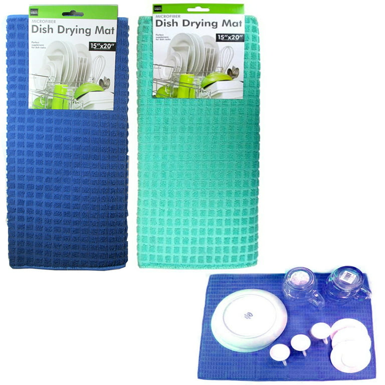 Reversible Absorbent Microfiber Dish Drying Mat Pad 15 x 20