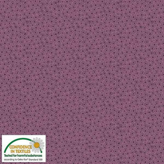 Stof Quilters Combination Circles &n Dots Purple Cotton Fabric By The Yard