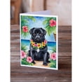 thumbnail image 3 of Black Pug Luau Greeting Cards Pack of 8 7 in x 5 in, 3 of 3