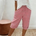thumbnail image 4 of Jamicy Women's Board Shorts Casual Stripe Elastic Loose Shorts Bermuda Long Pajama Shorts Seersucker Pj Sleep Shorts, 4 of 4