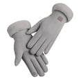 thumbnail image 2 of Women Autumn and Winter Fashion Simple Solid Color Edge Warm Gloves, 2 of 3