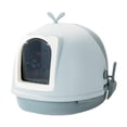 thumbnail image 1 of koolsoo Bacs à Litière pour Chat avec Capuchon Bacs à Litière pour Chat Accessoires pour Animaux avec Pelle Toilette pour Chat Fermée Couvercle Rabattable Toilette pour Chat Plateau à Litière pour Chat Gris, 1 of 9