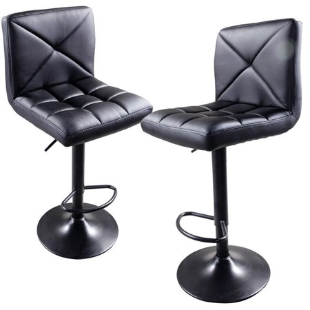 Metal Swivel Bar Stools With Back Ktaxon Set of 2 Brown PU Leather Modern Adjustable Swivel Hydraulic Chair Bar Stools with Back Coffee ()